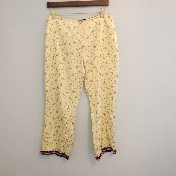 Betsey Johnson Yellow Floral Pajama Pants - Main Image
